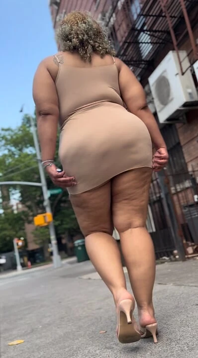 Boricua Mami-Thick Legs-Fat Ass-Redbone-Mini Skirt-High Heels Stilettos-Stripper Walk-Slow Motion-Angie Love LookALike