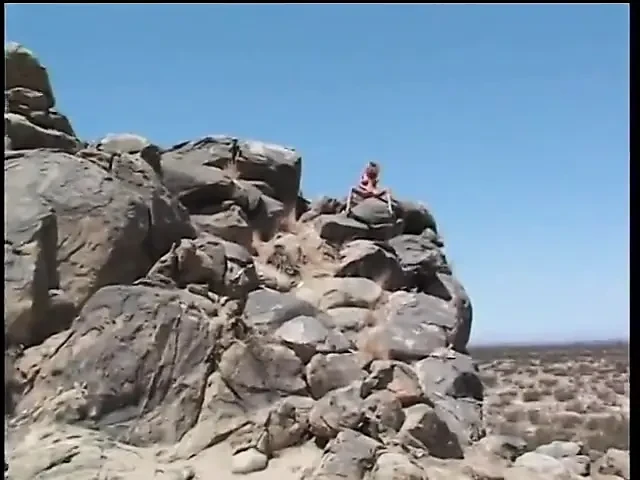 Male hiker finds blonde in a desert then fucks pussy