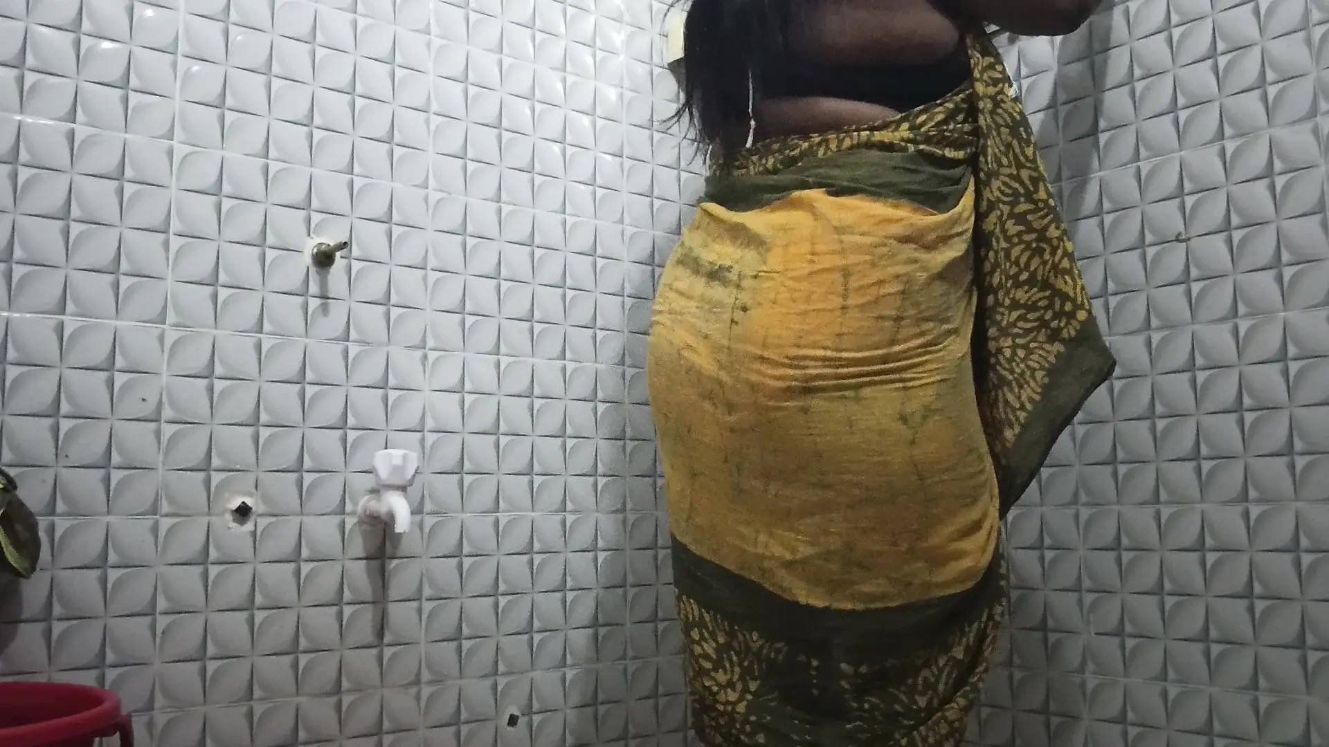 Cute desi girl slowly undressing in bathroom