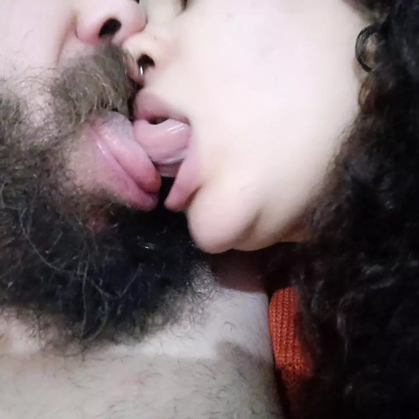 CLOSE UP HORNY HOT KISS, SLUT FUCKING AND SUCKING CUCKOLD’S TONGUE