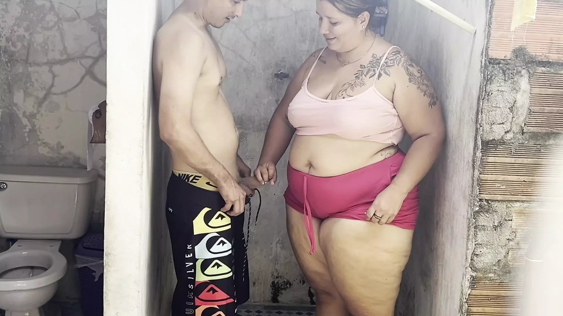 STEPMOM FUCKS HER LOVER IN THE SHOWER