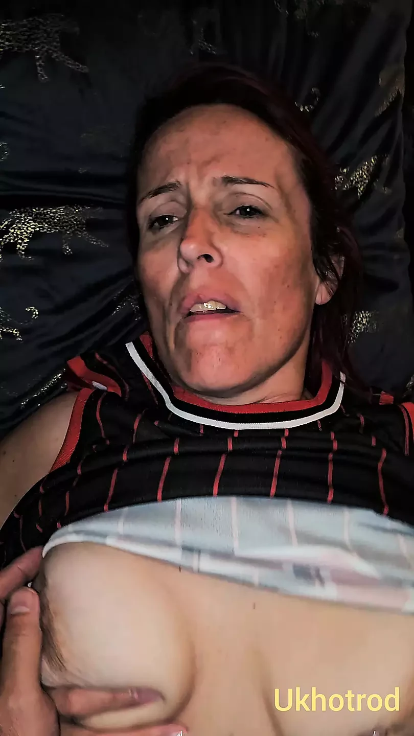 British wife gets fucked bareback and gets a huge load over her big tits