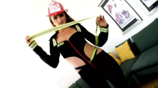 Gilda Roberts, EURO Sexy Babe & Nick Lang, POV Cruel Media Style, firestarter costume, pussy fuck, swallow cum slut, Tea
