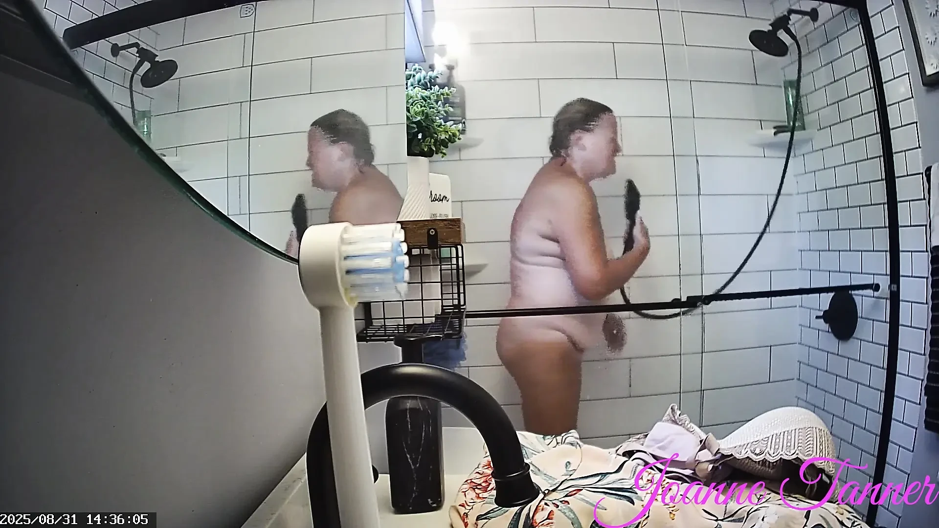 Mrs. Joanne Tanner a Real Public School Teacher Exposing Herself in The Shower