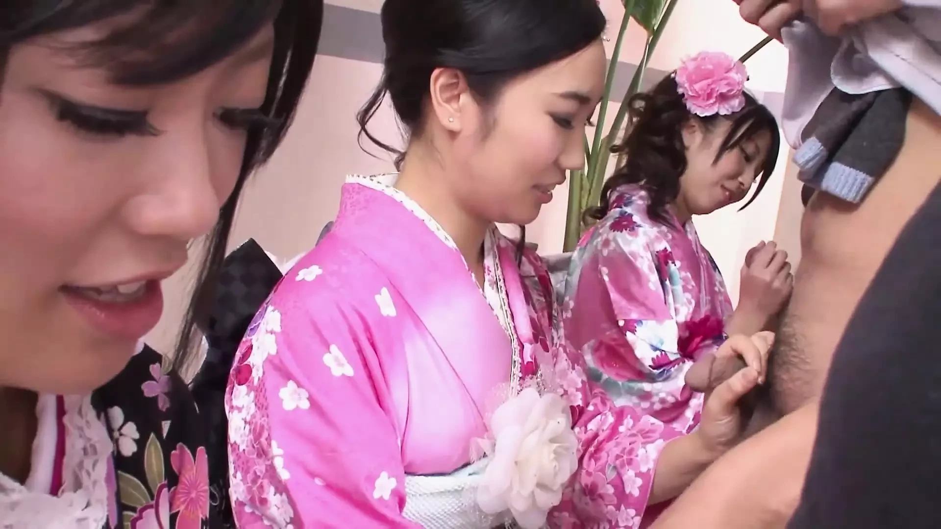 Three beautiful Japanese girls have sex with their classmates