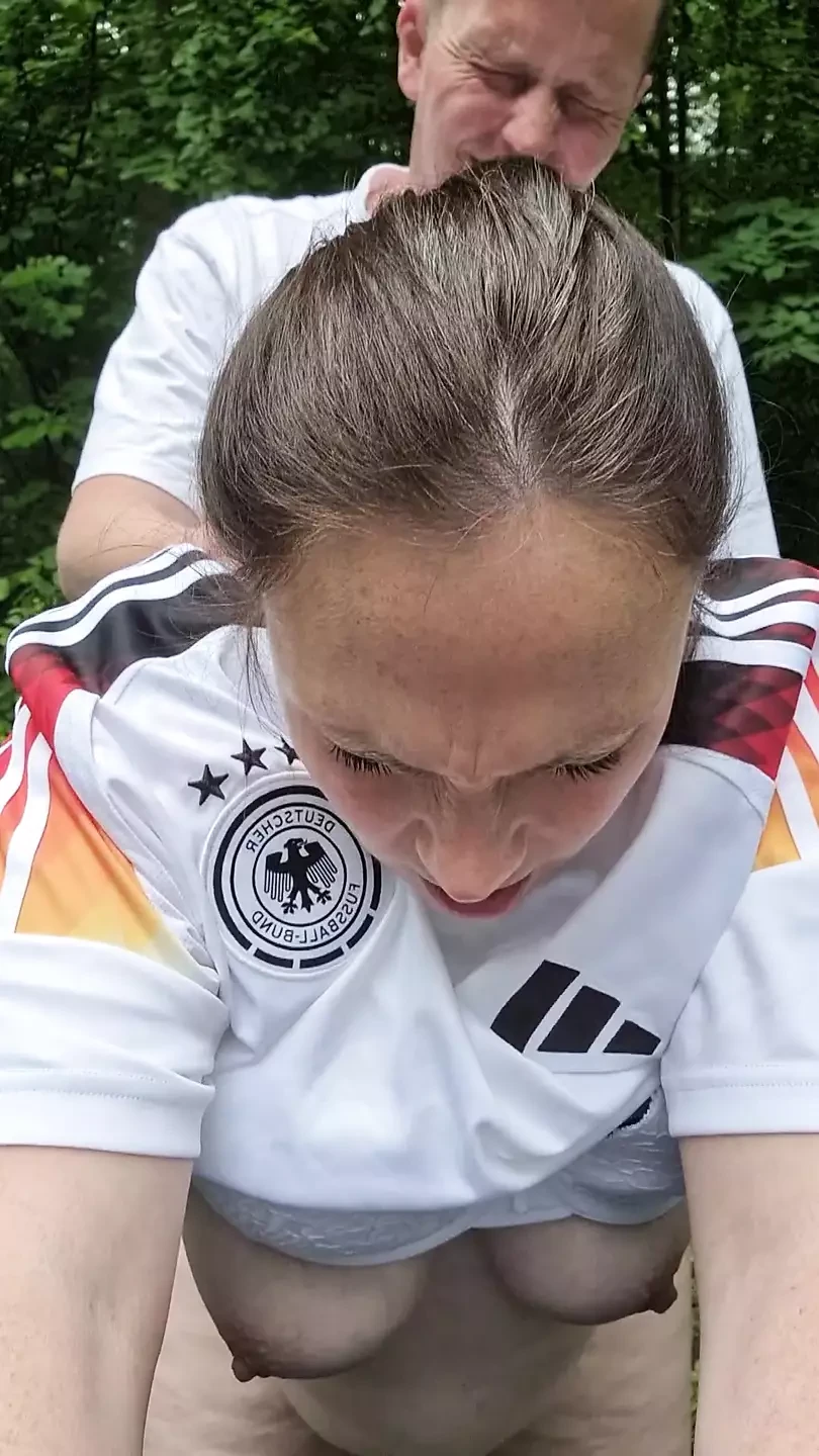 Pregnant German football mom fucks in the 9month outside
