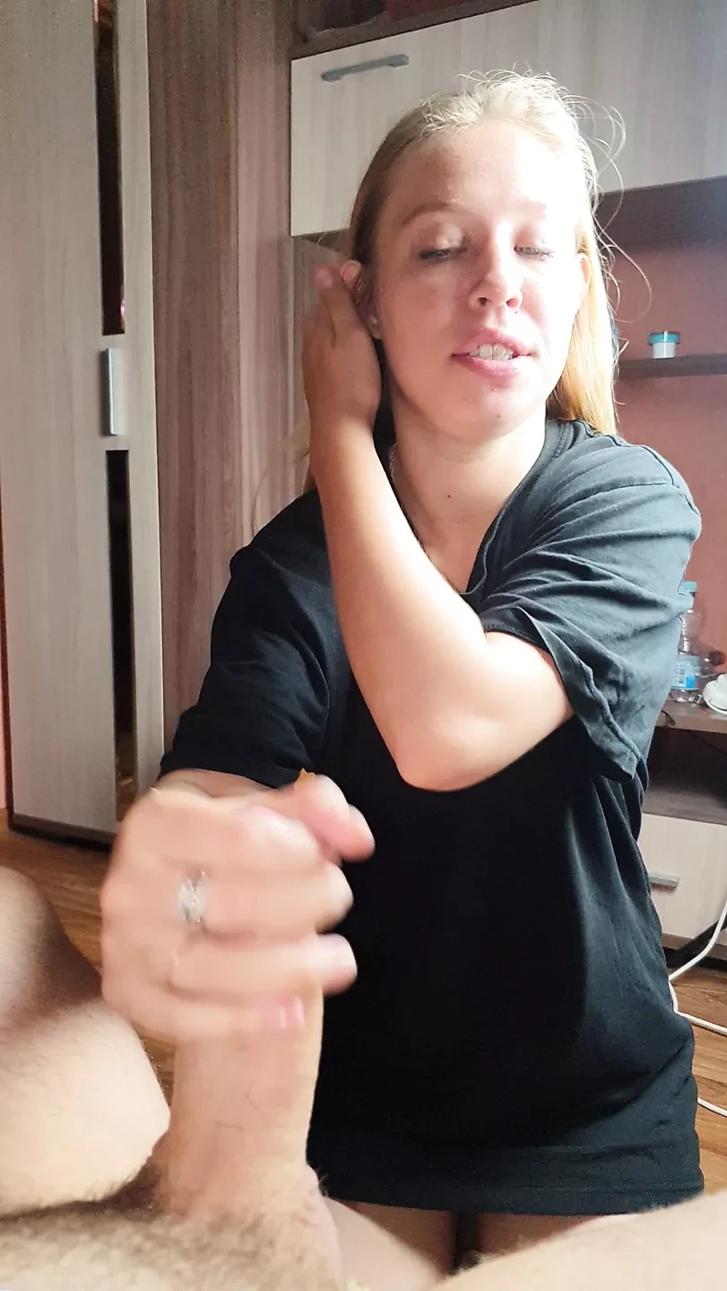 Quick Pov Blowjob From My Blond Teen