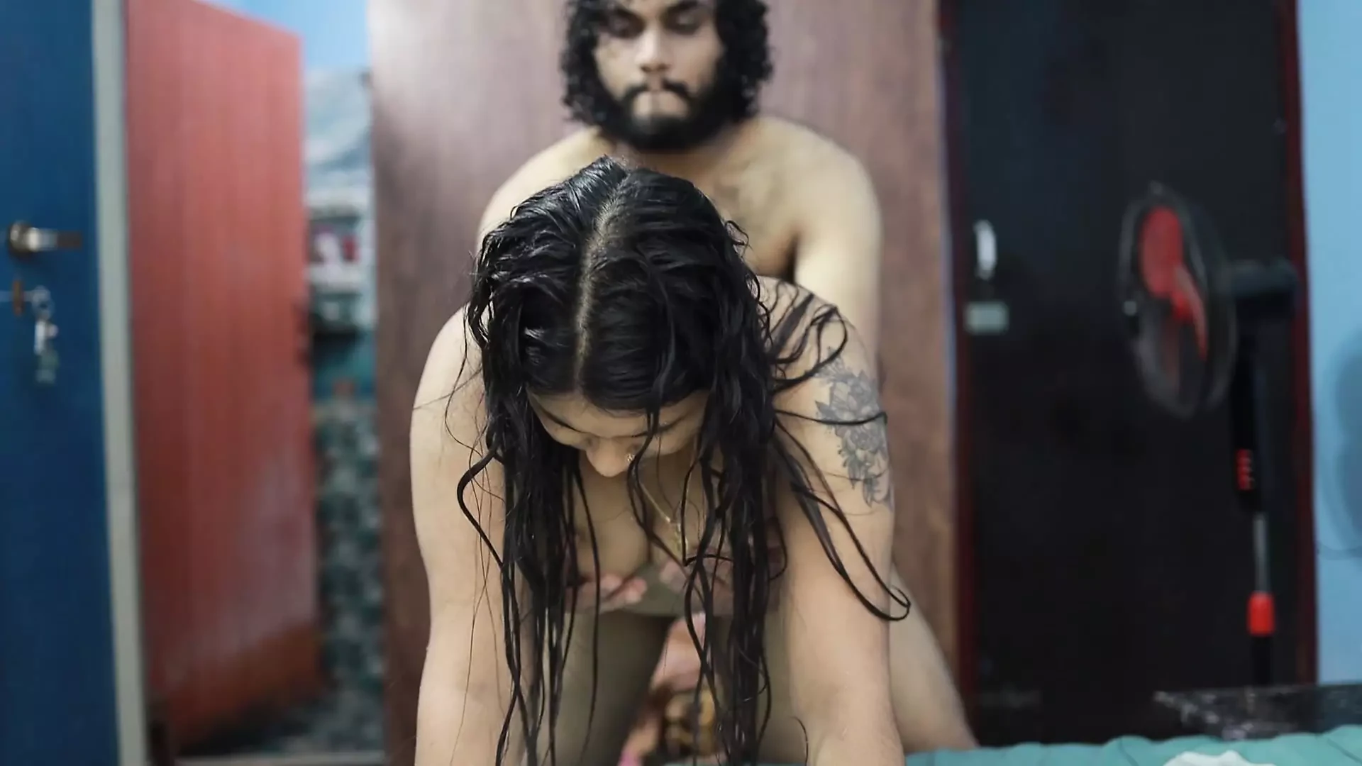 Step sister and Step brother bath romance in bathroom the wet sex in bedroom, Vaishnavy and Sharun Raj bath and hot sex romance