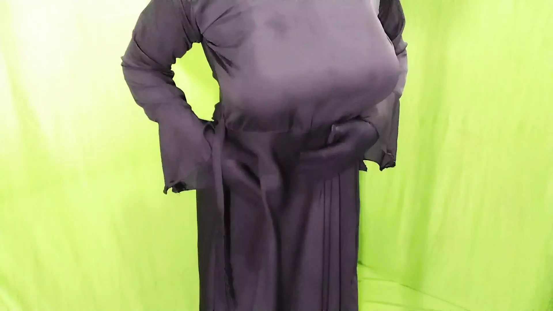 With her father-in-law because her husband was not at home