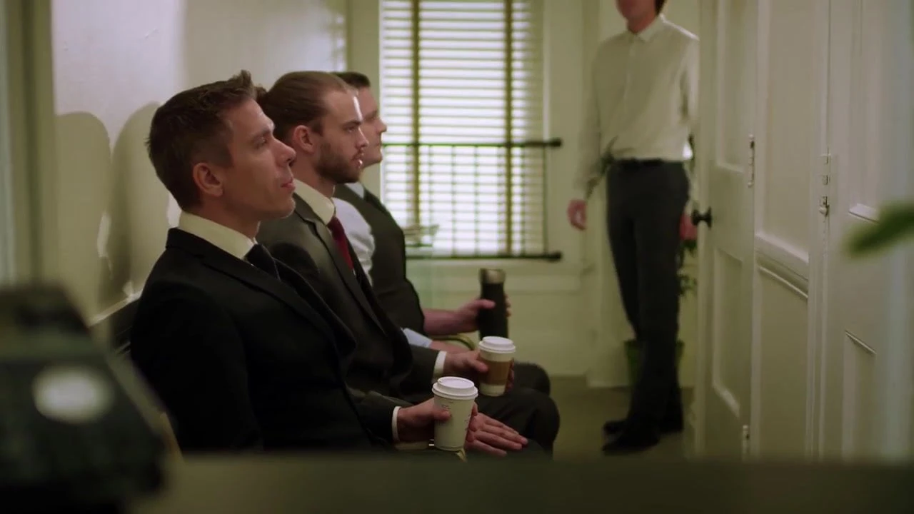 Mistress and young boy meet for a job interview