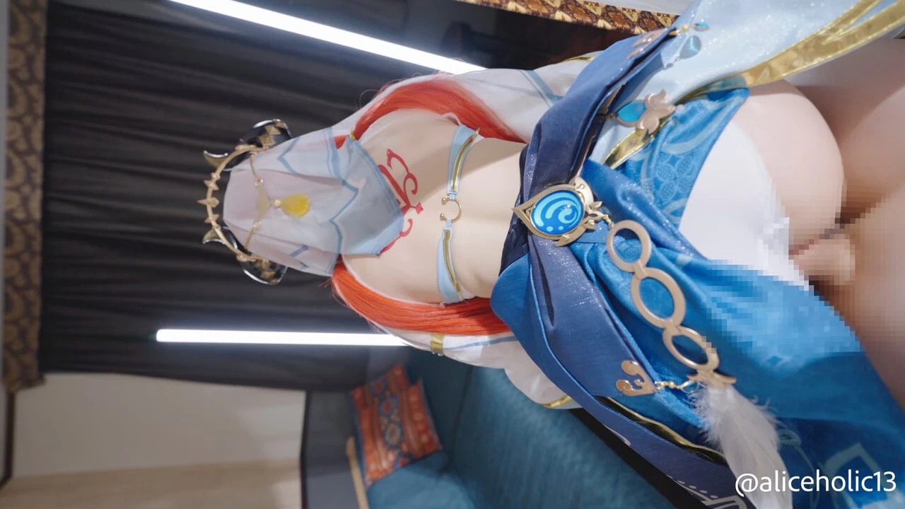 Genshin Nilou Cosplaying Passionate Kissing and Creampie Sex.