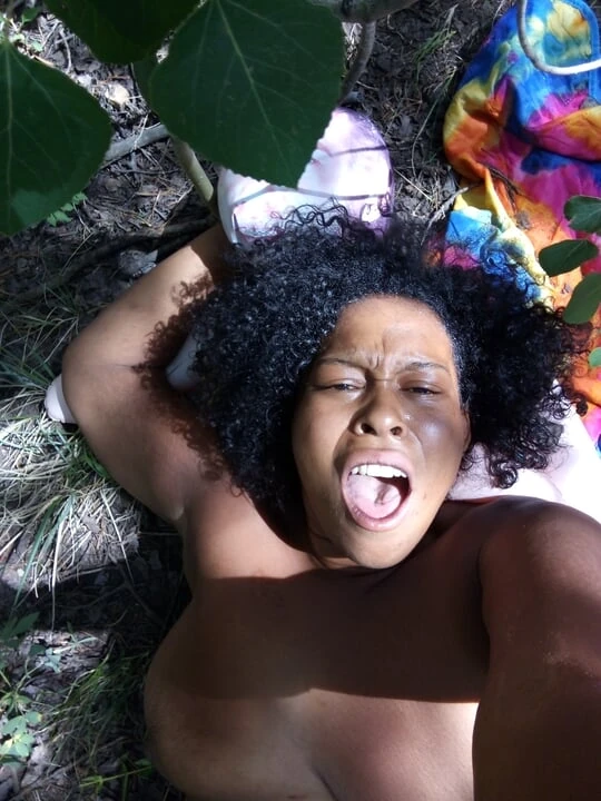 BLACK BBW TAKES 8 IN INFLATABLE SEX DOLL IN THE WOODS