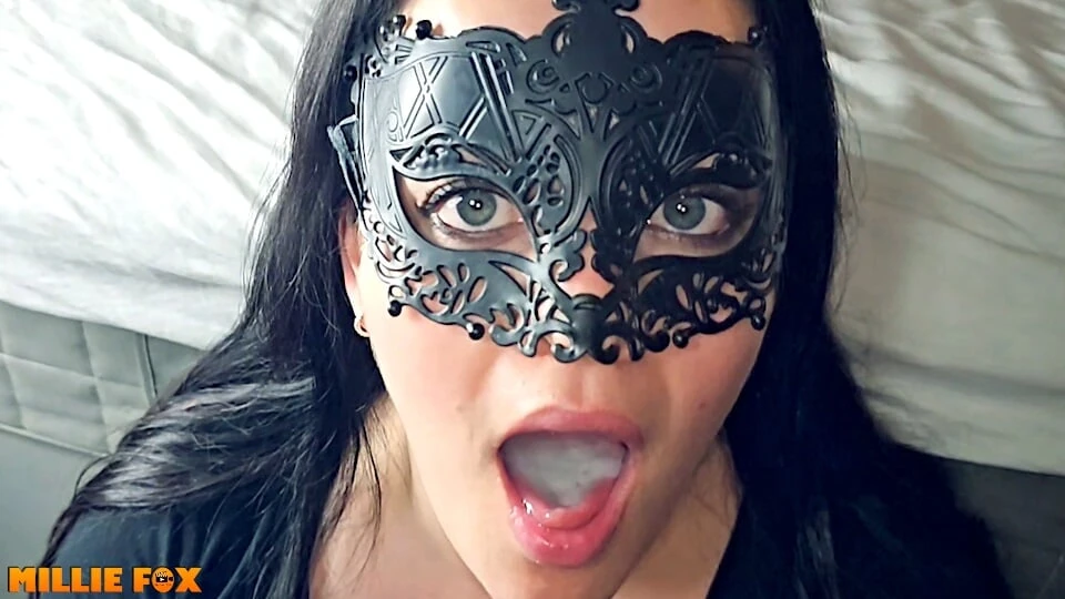 Whole Tongue turn White, lucky MILF Swallows the Biggest Load of Cum – Millie Fox