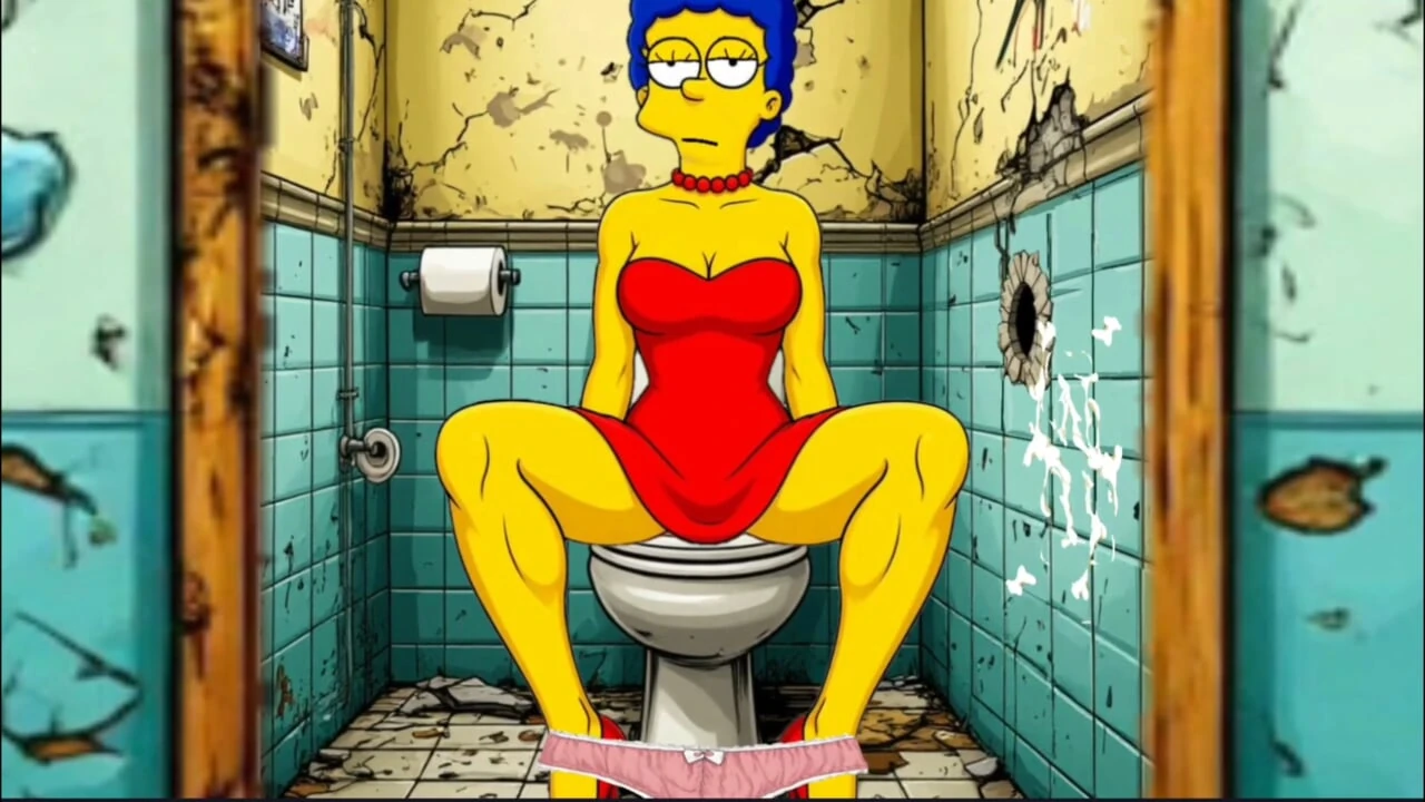 Married Housewife Gets Fucked in a Dirty Toilet. Cartoon Parody