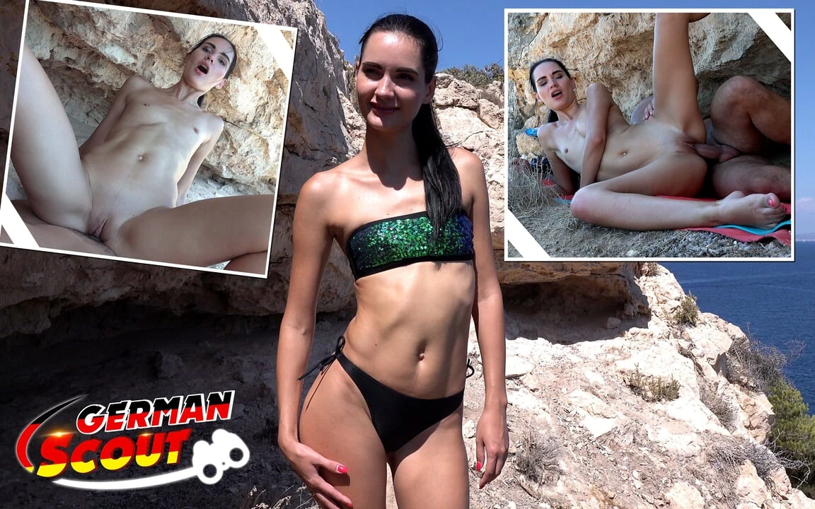 German Scout – Slim Teen Megan Venturi with Small Tits Talk to Risky Holiday Casting Fuck