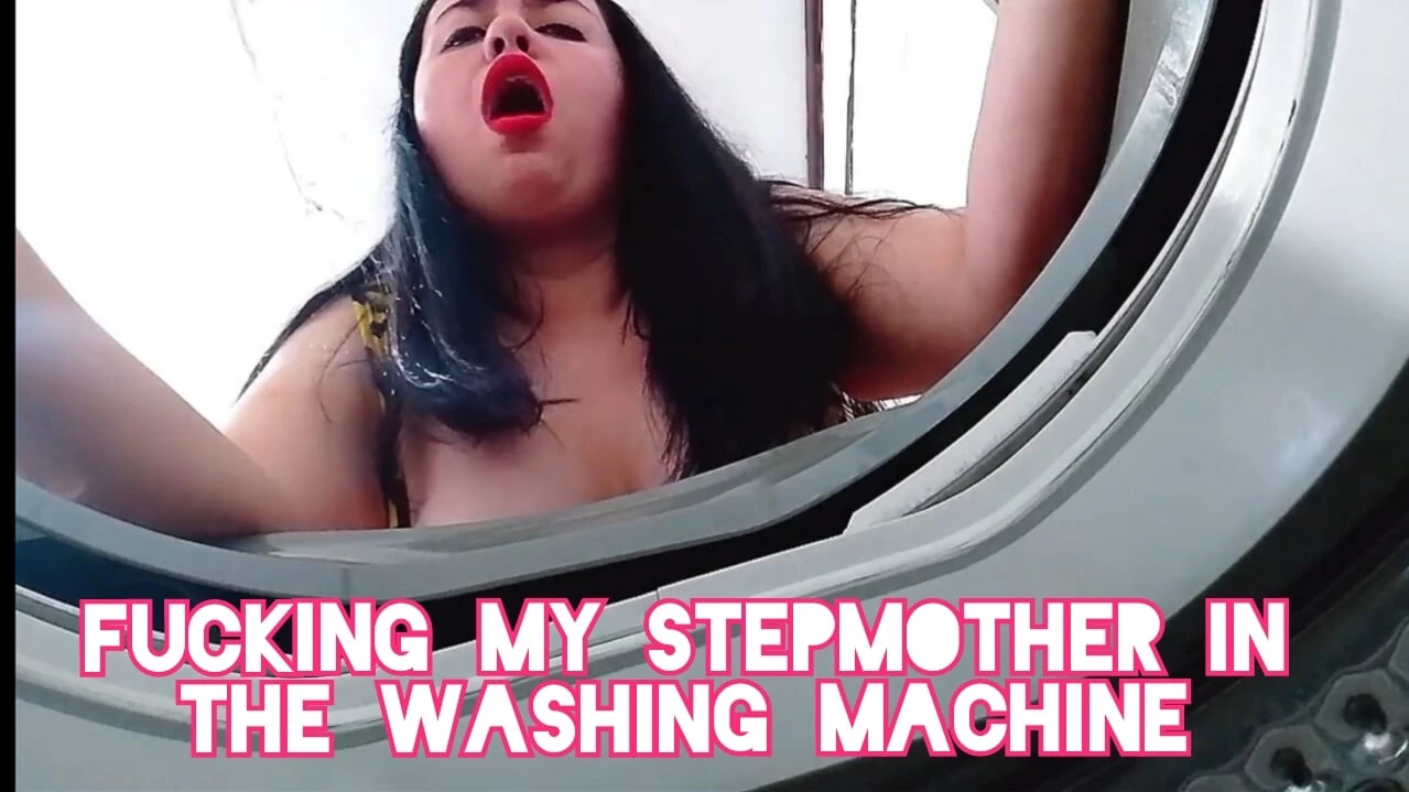 Stepmother trapped in the washing machine gets fucked