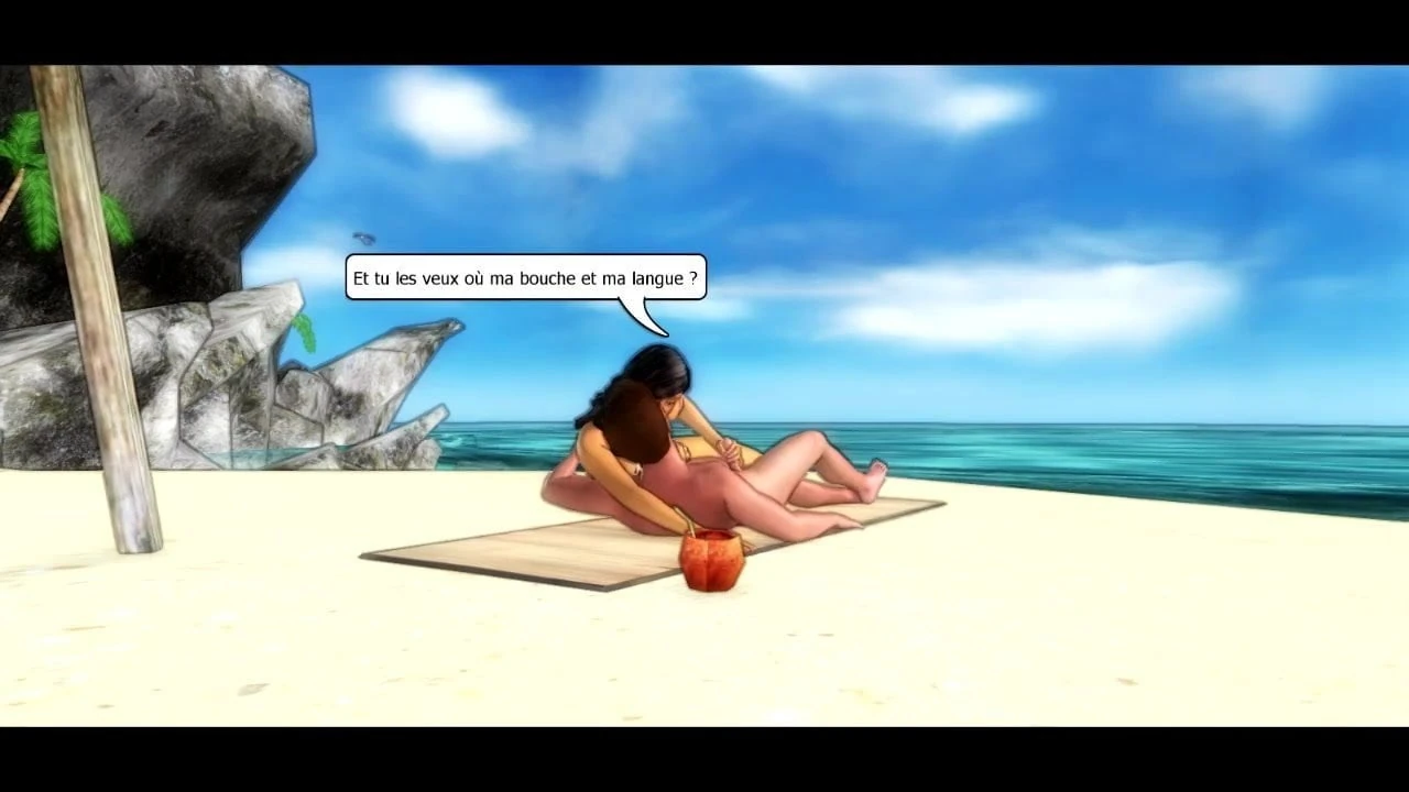 3D Sex : Carine at the beach