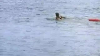 Carmen Electra in a red swimsuit