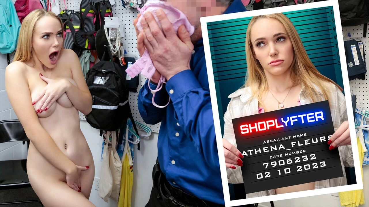 Cute Blonde Athena Fleurs Gaggs On LP Officer’s Cock To Avoid Troubles With The Law – Shoplyfter