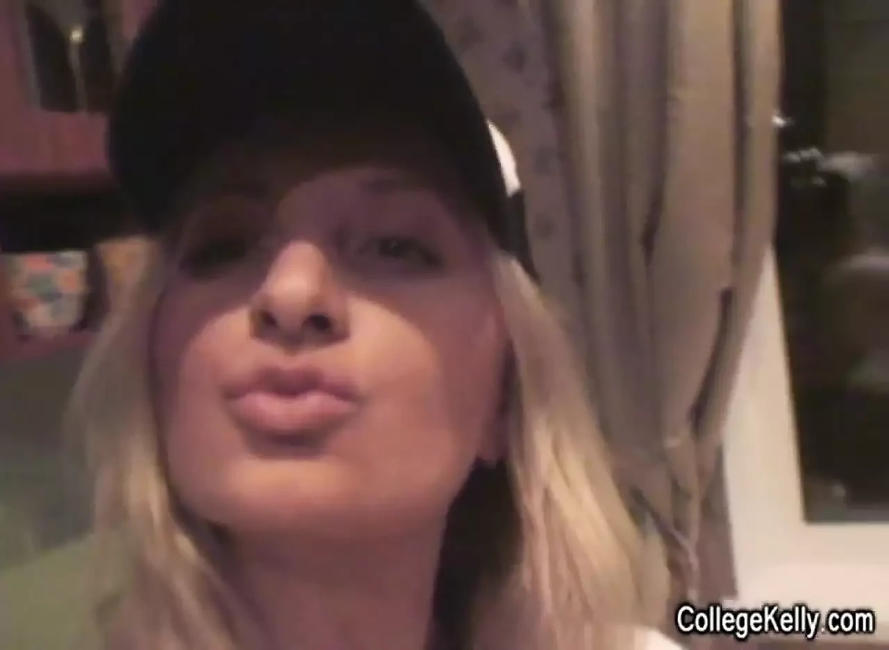 Naughty college slut creamed all over in the kitchen