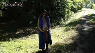 Pregnant Lena showing her boobs