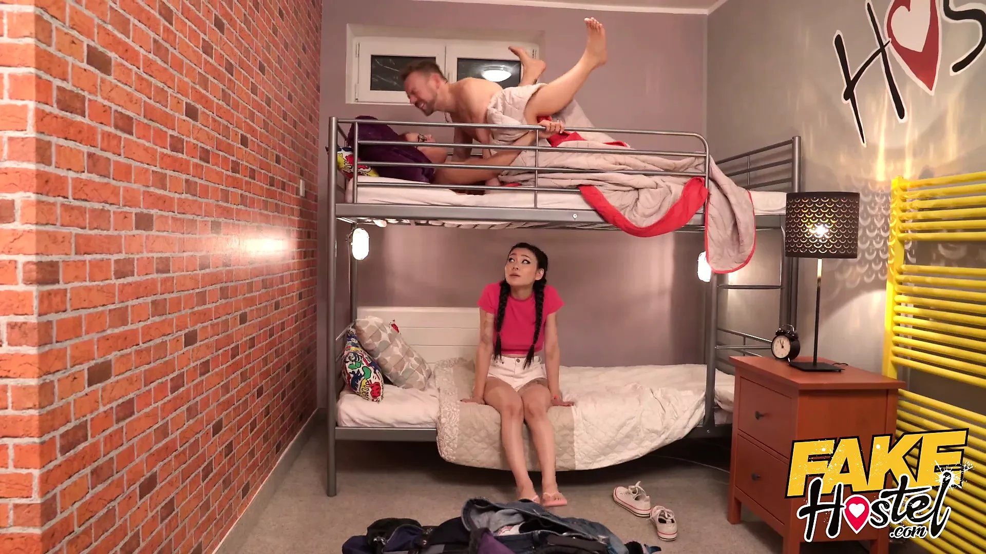 Fake Hostel, young asian au pair Rae Lil Black fucked by MILF