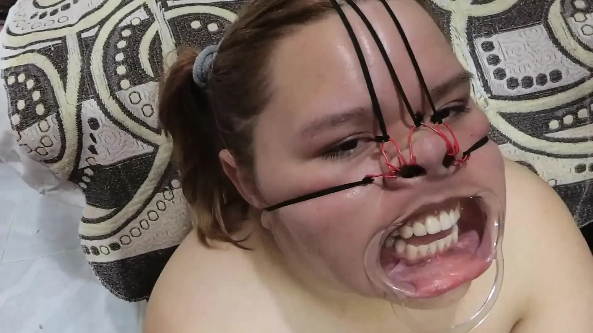 BBW Bondage Face with Cum on It