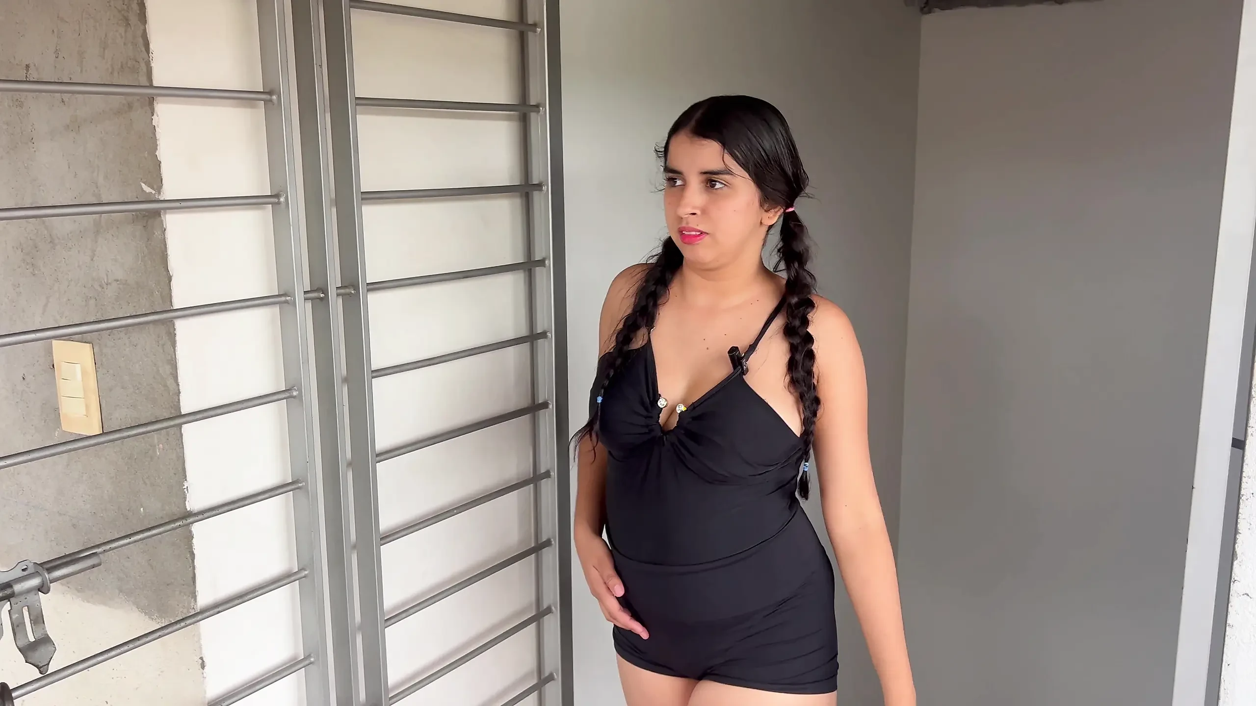 My stepsister catches me masturbating and I fuck her tight pussy