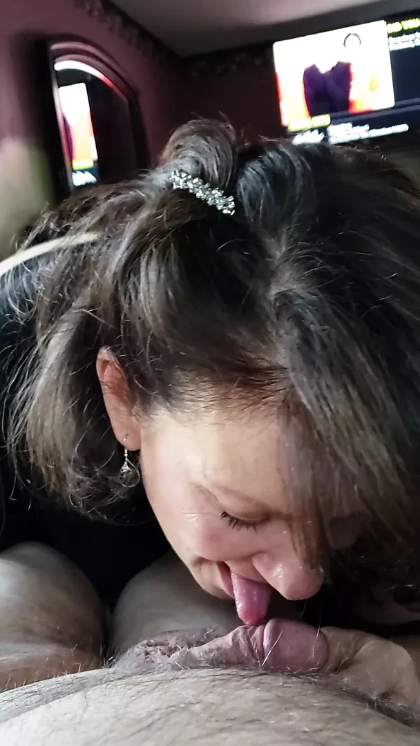 Classy amateur mature Diana sucks a tiny dick in black