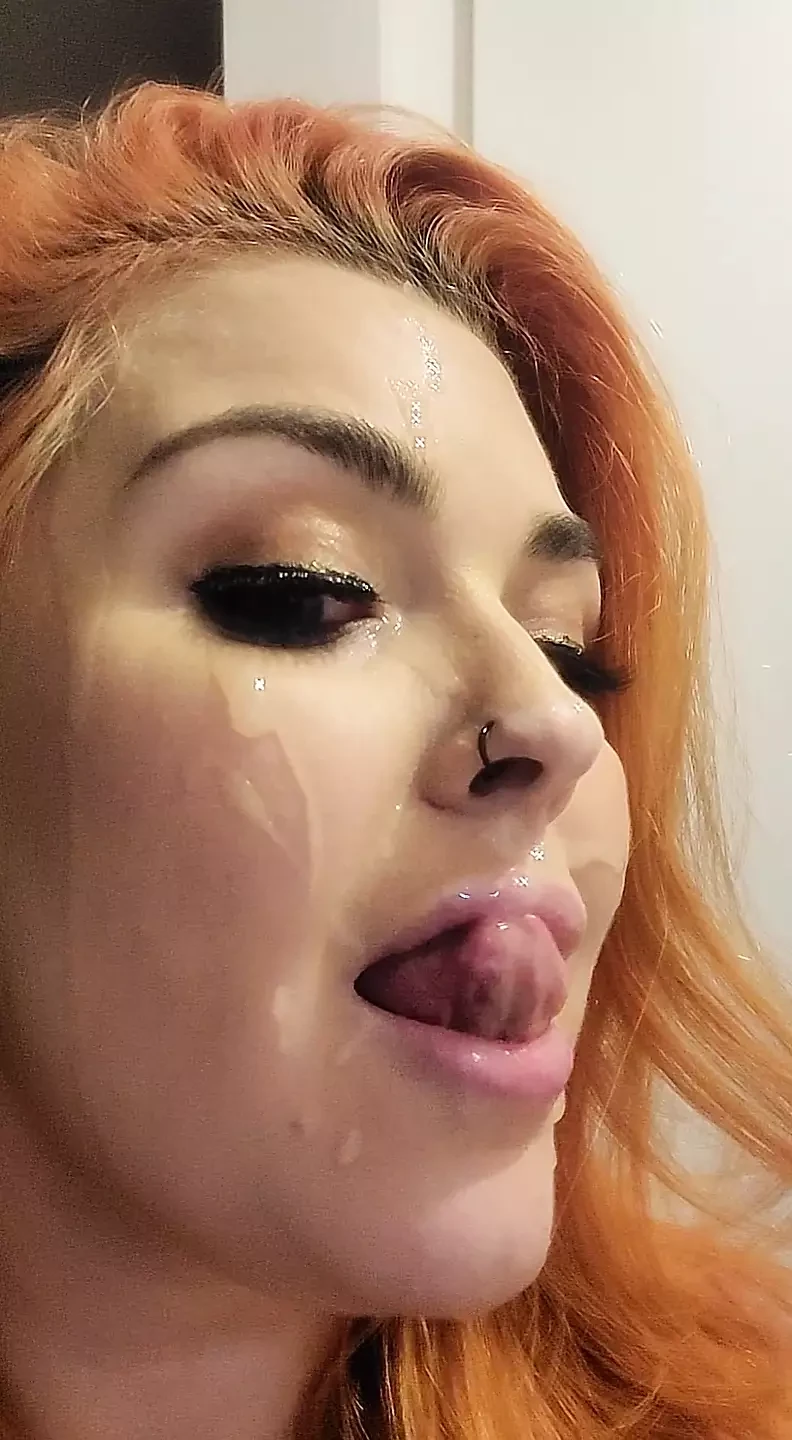 Aftermath facial compilation – face hair & mouth covered in cum from facials