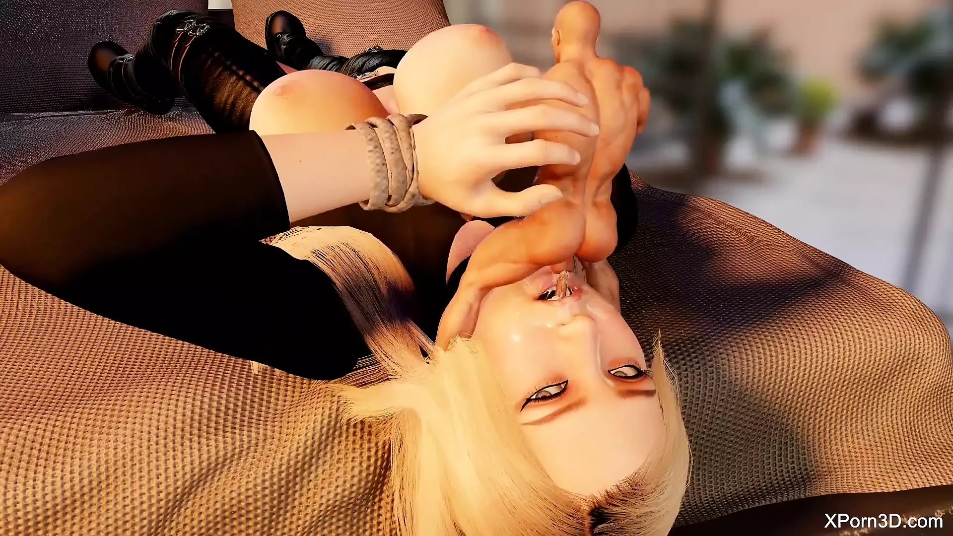 Giantess Vore Blowjob – Giant Femdom – Hot Blonde Babe Sucking a Guys Dick