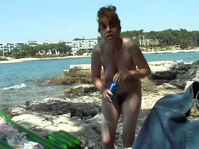 Wife Val strips on the Coast