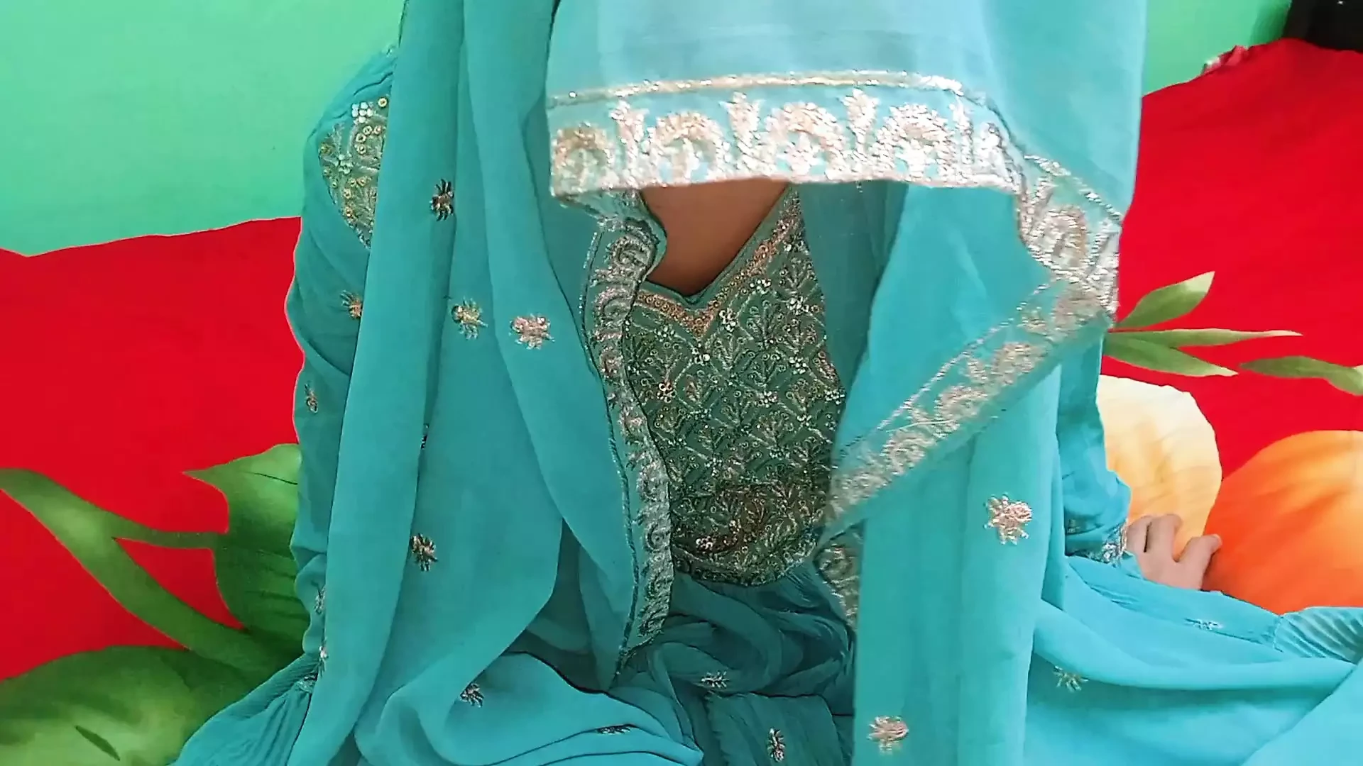 Romantic scene of husband and wife at Basar night