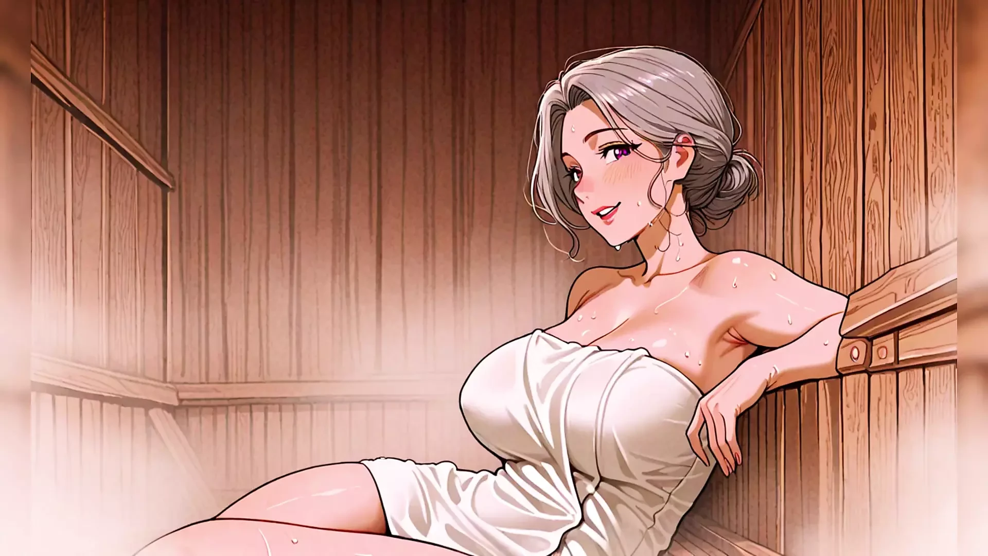 Sexy Sauna MILF and GILF Cartoon Porn