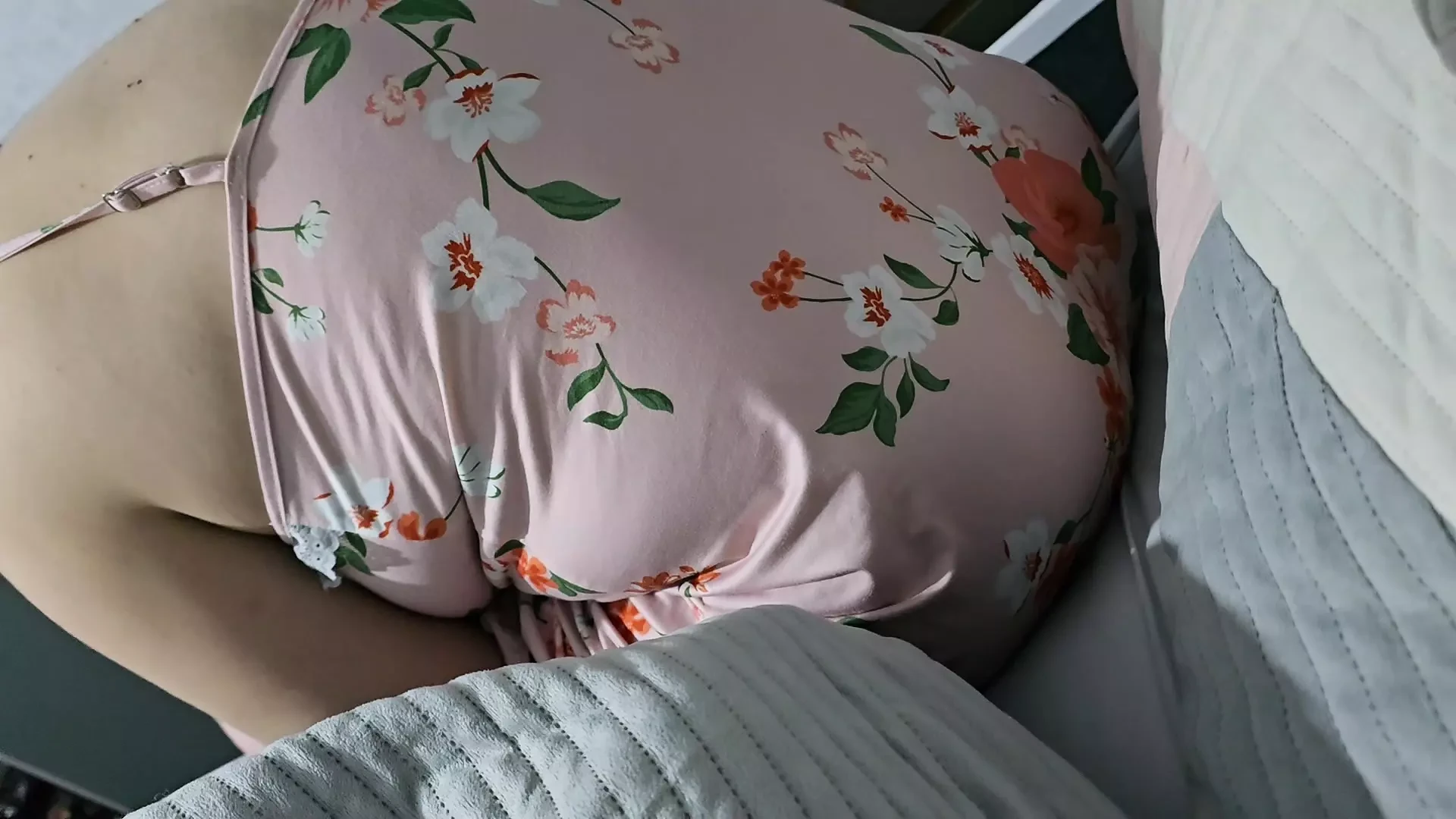 Step mom in bed with naked step son having a big erection