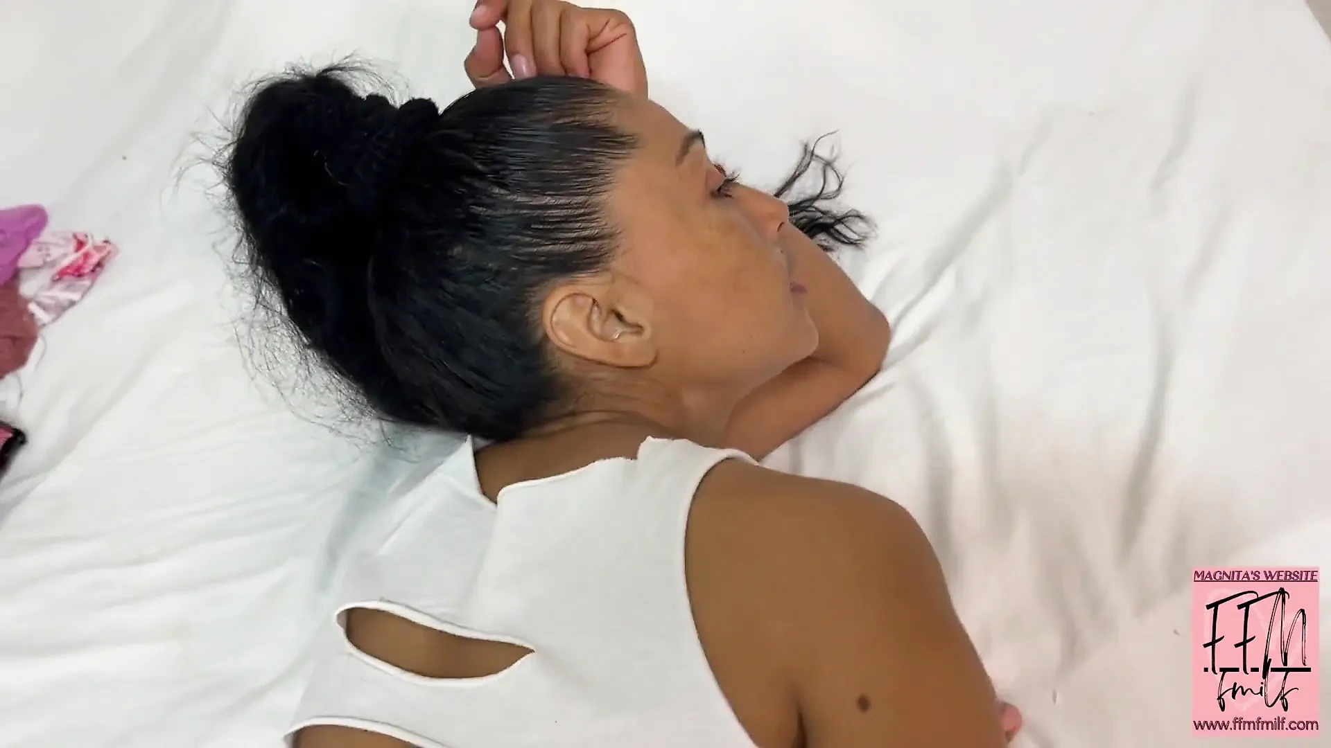 The stepson helps his stepmom choose which panties are best to wear to the gym