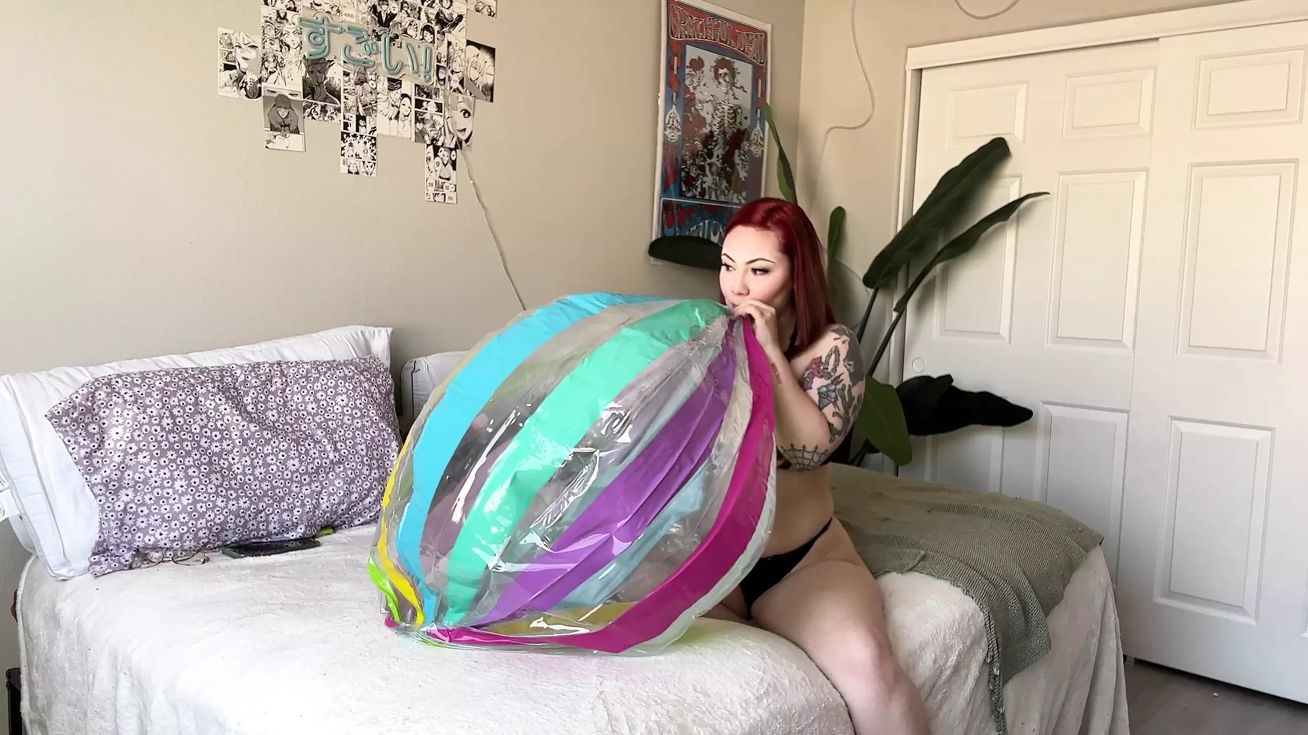Blowing My Big Beach Ball