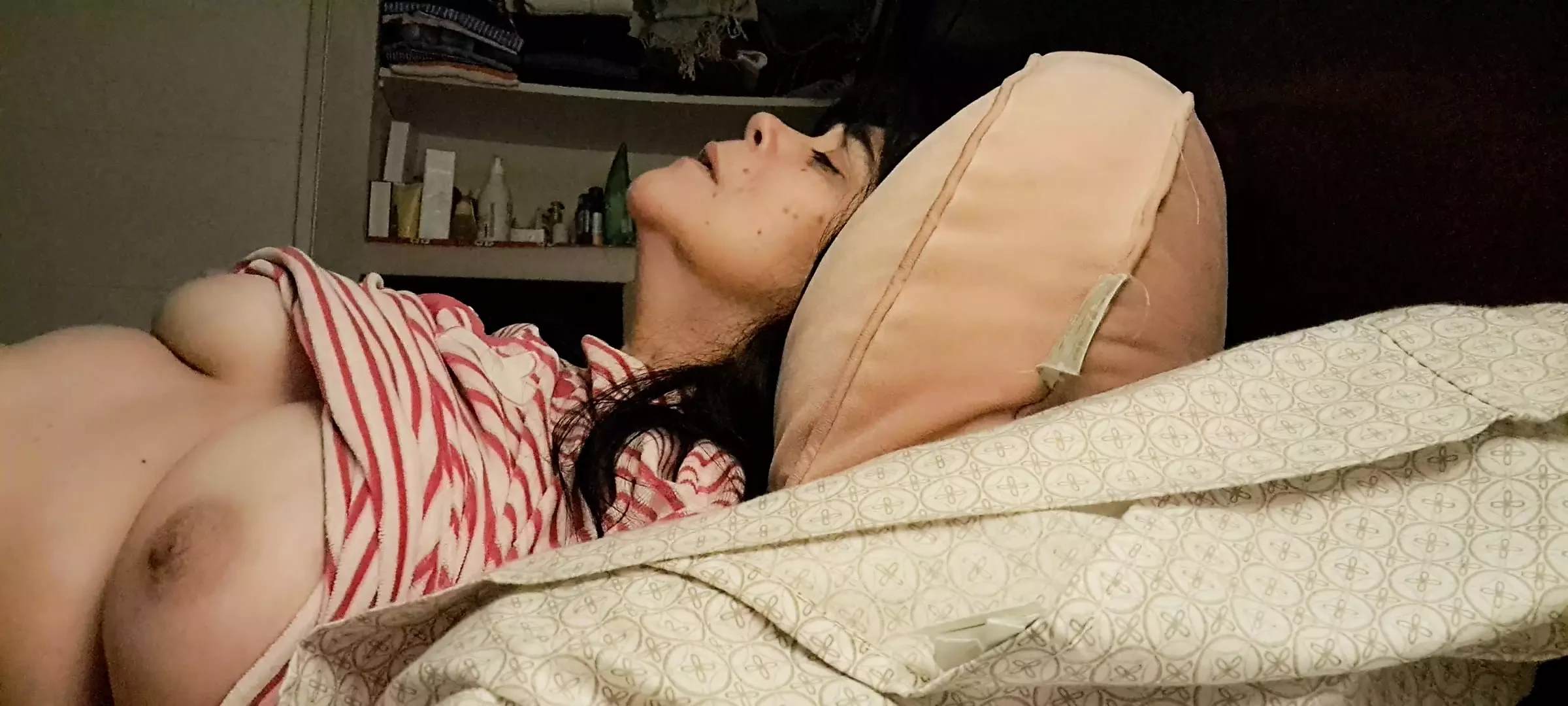 stepson in my bed fucking and we almost got caught