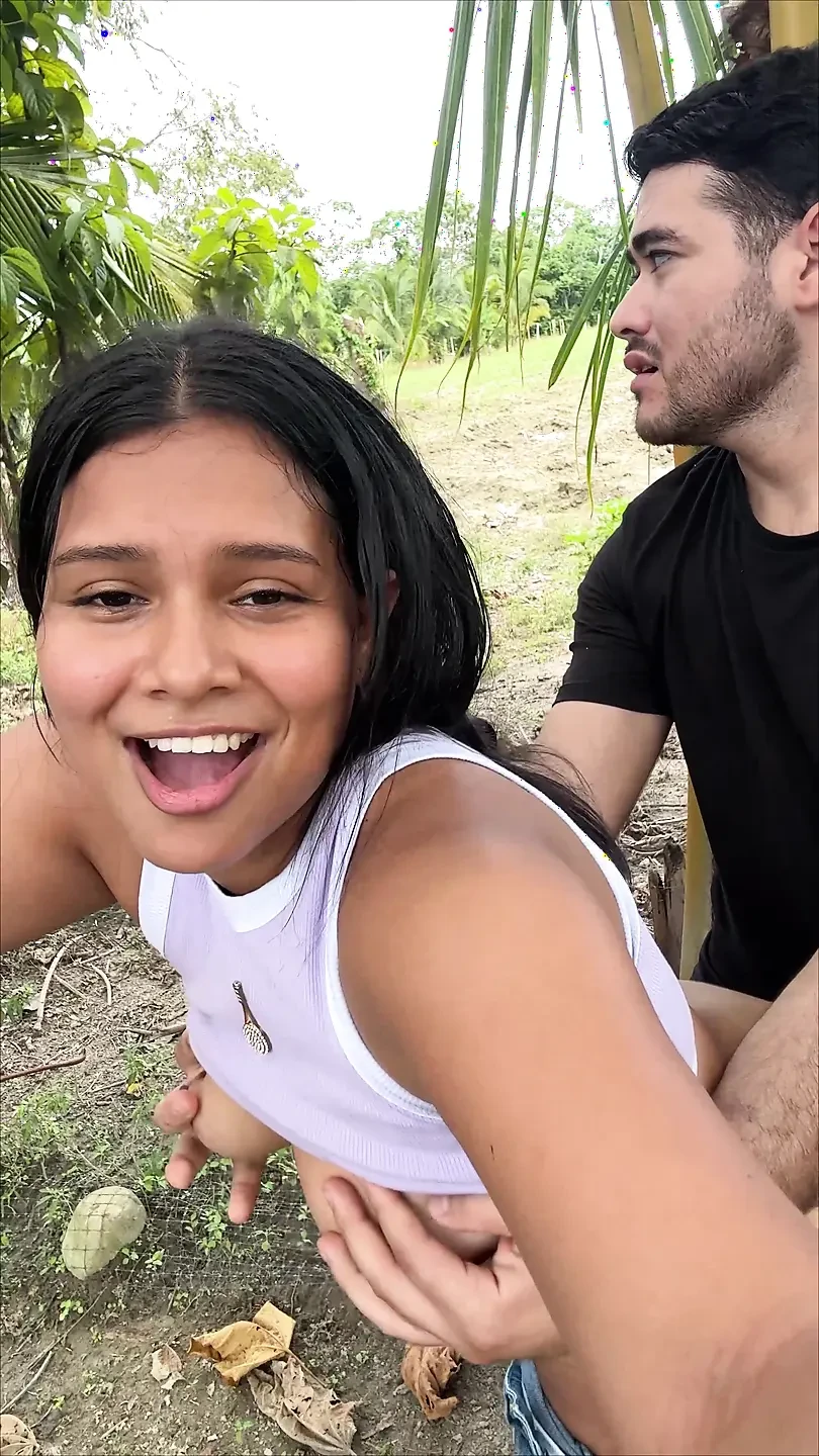 Risky sex in public by the farm I know we got caught