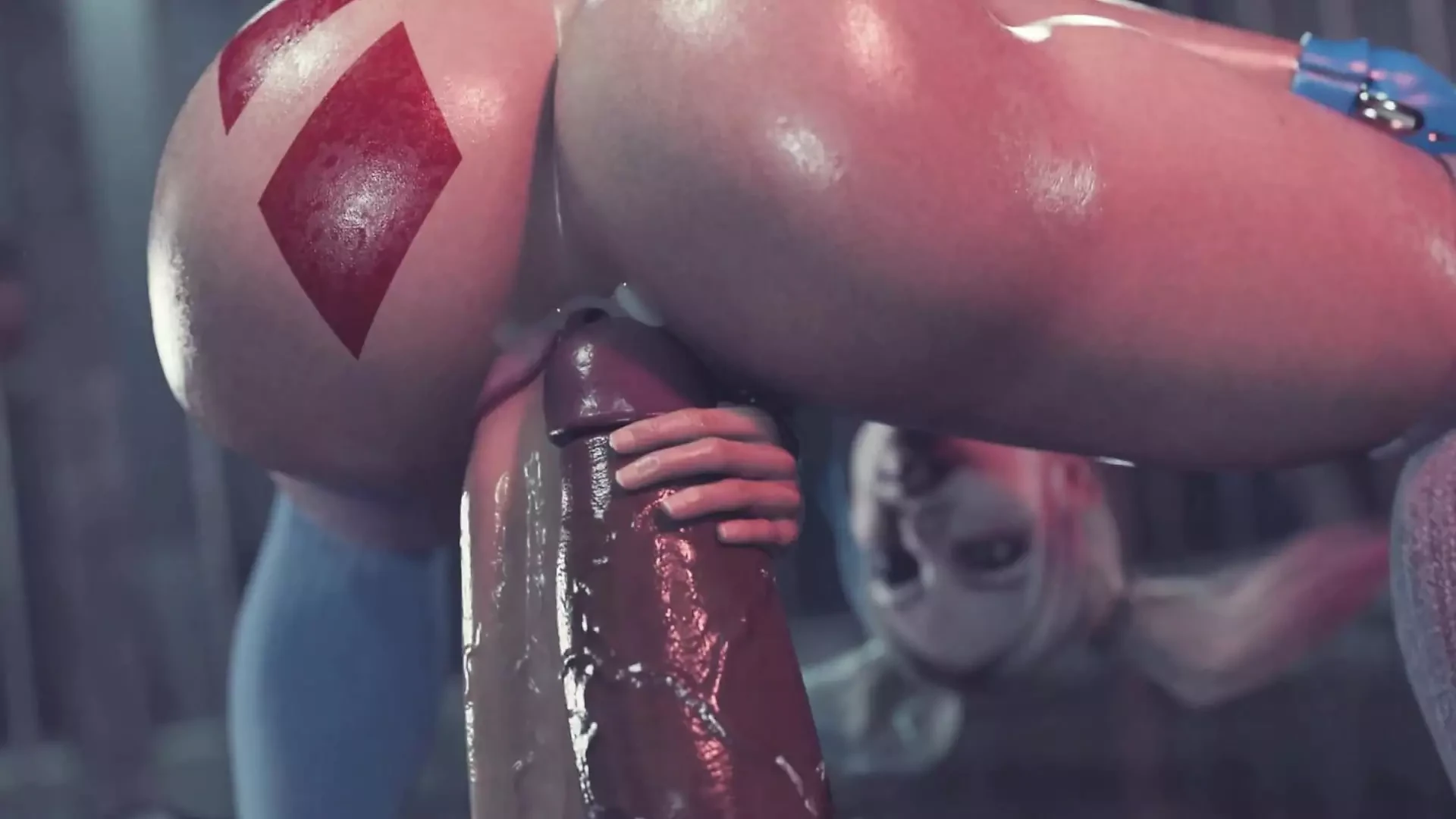 Harley Quinn’s pussy stretched by double penetration. Joker wont be happy – 3D Animation