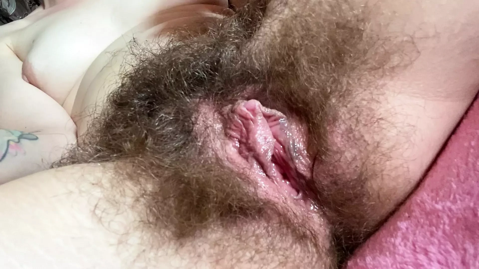 big clit rubbing real orgasm hairy bush