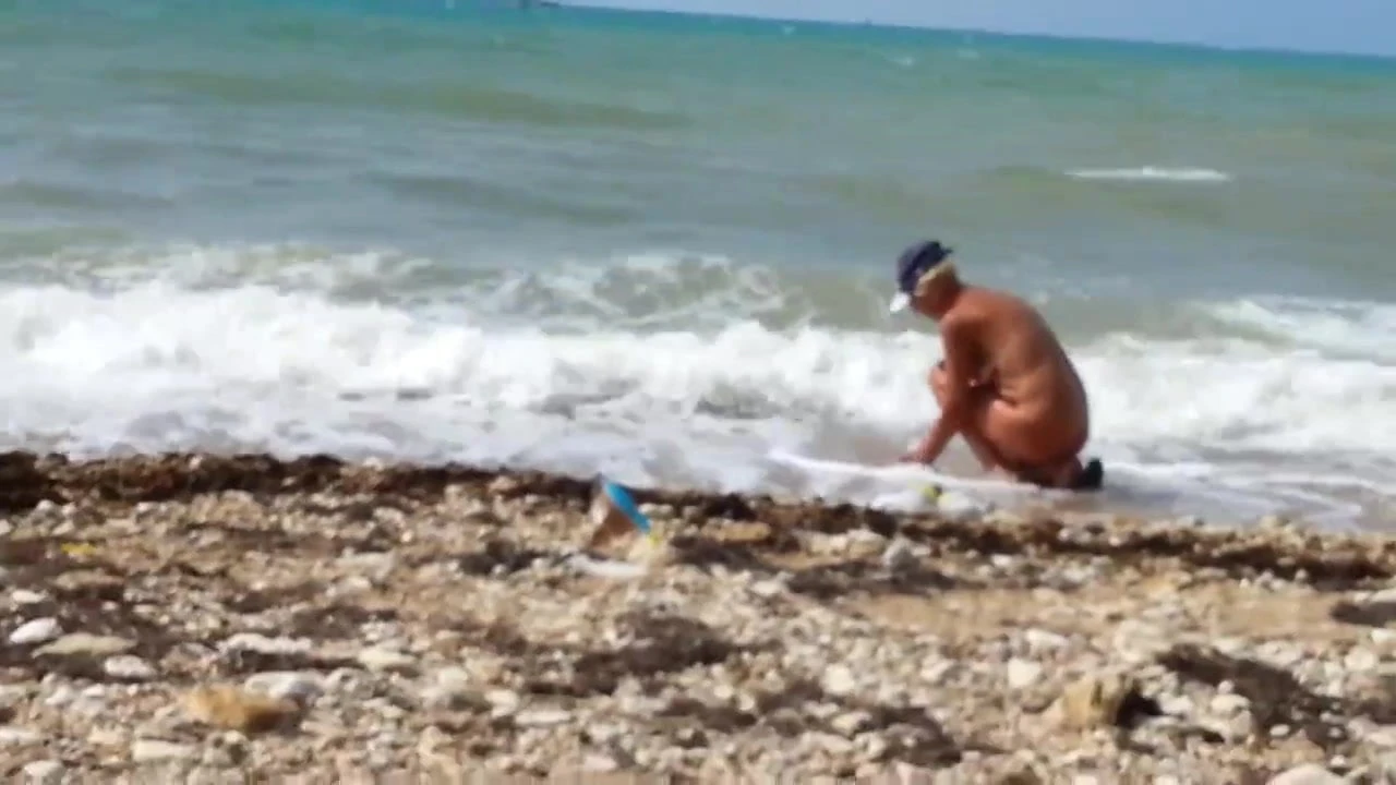 my wife on the beach