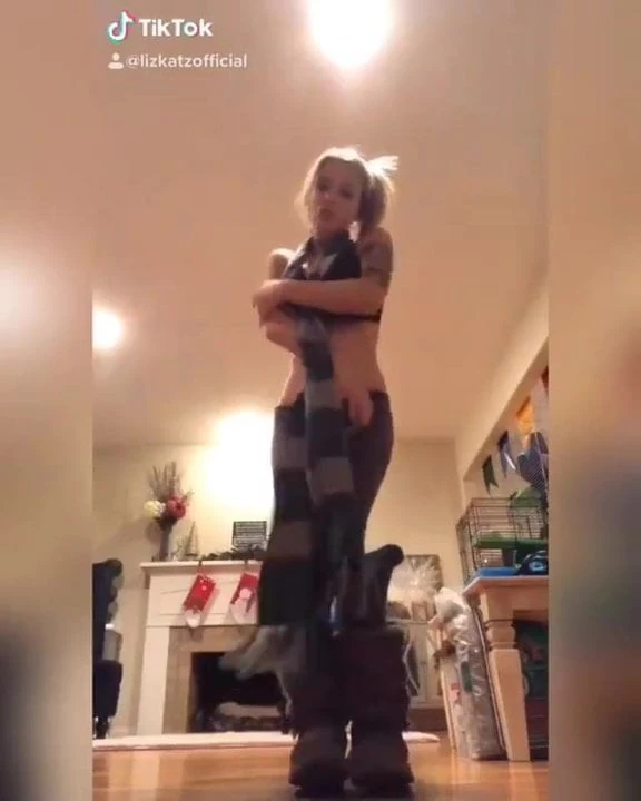 Blonde girl big boobs black bra