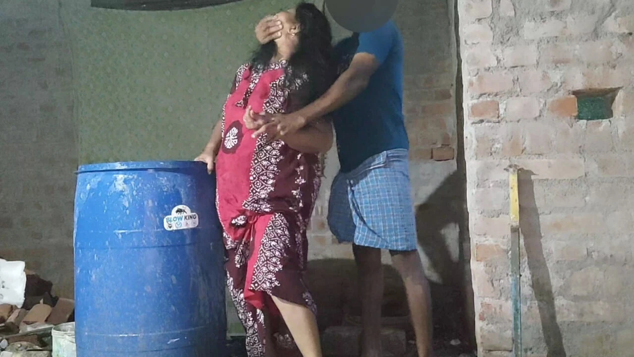 My school friend’s mother was working at home and I hid behind her and caught her and had sex with my friend’s mother.