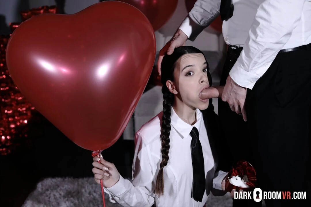 Petite college girl Ohana takes professor’s big cock on Valentine’s Day