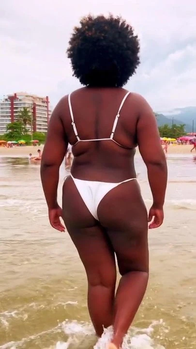 Cute Black Milf in the beach