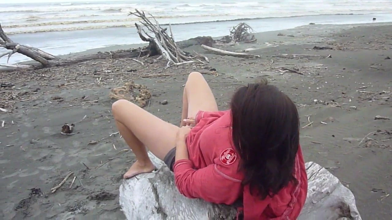 masturbating on the beach