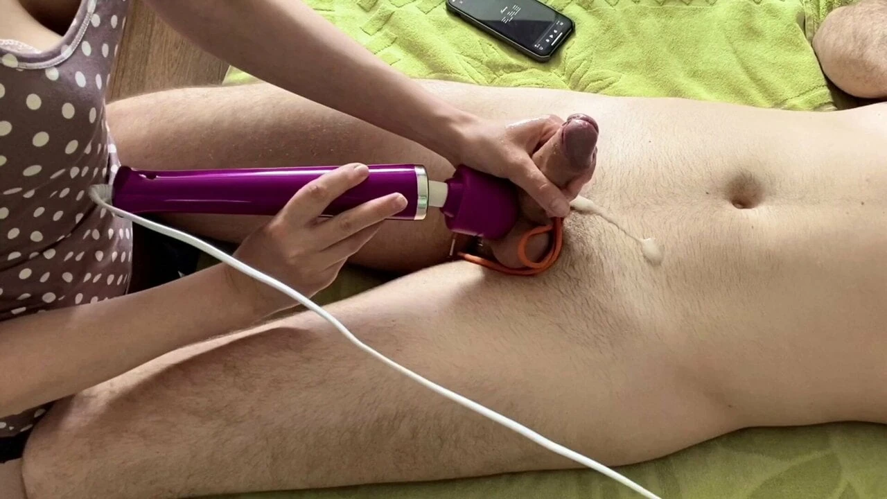 Babe Edges Cock With big Hitachi – Ruined Orgasm