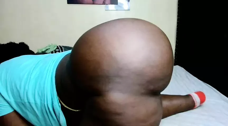 Side view of my Monster big black mega Ass