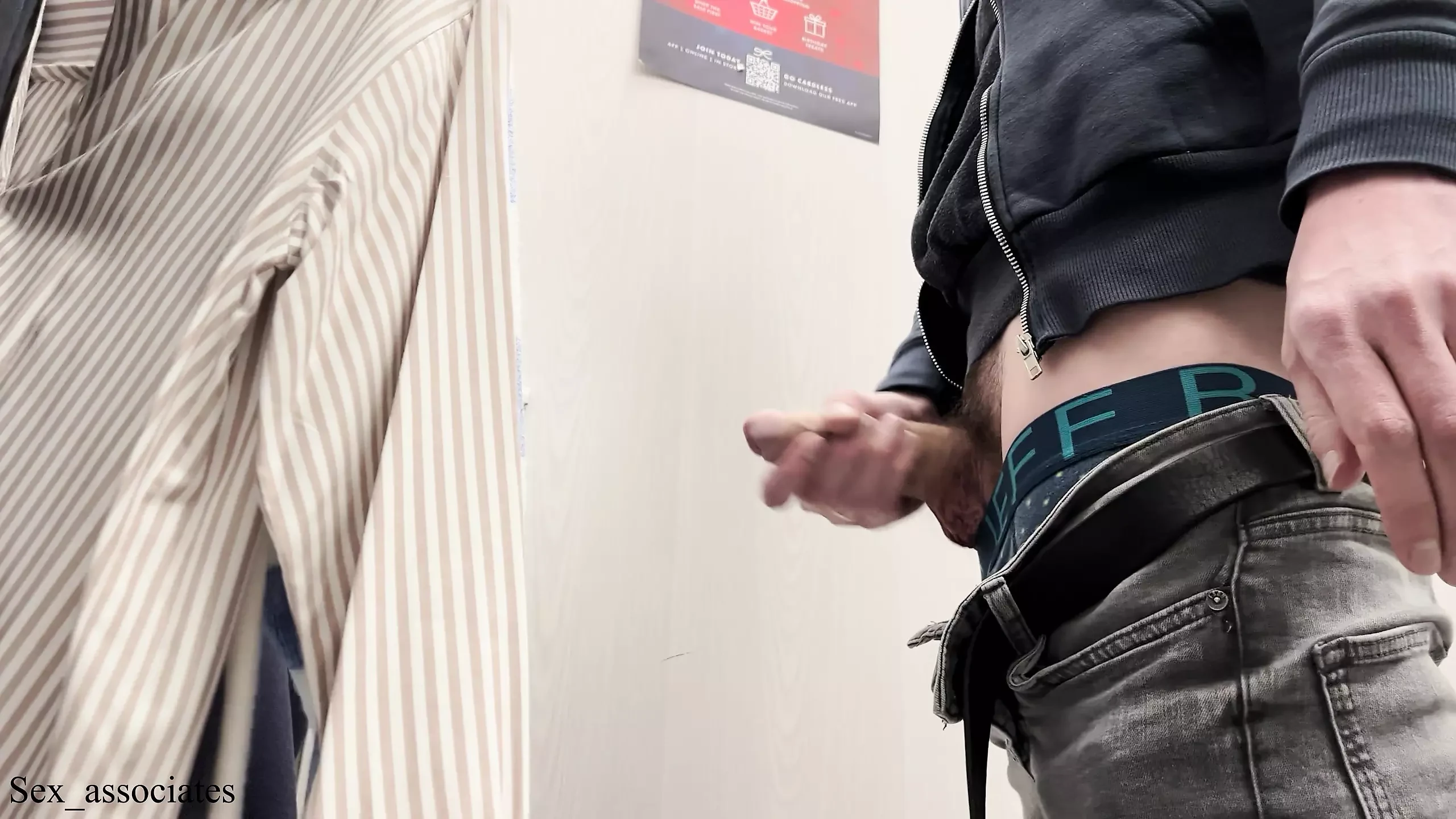 Public dick flash in front of the store assistant in Westfield London ended up with a blowjob in the changing room.